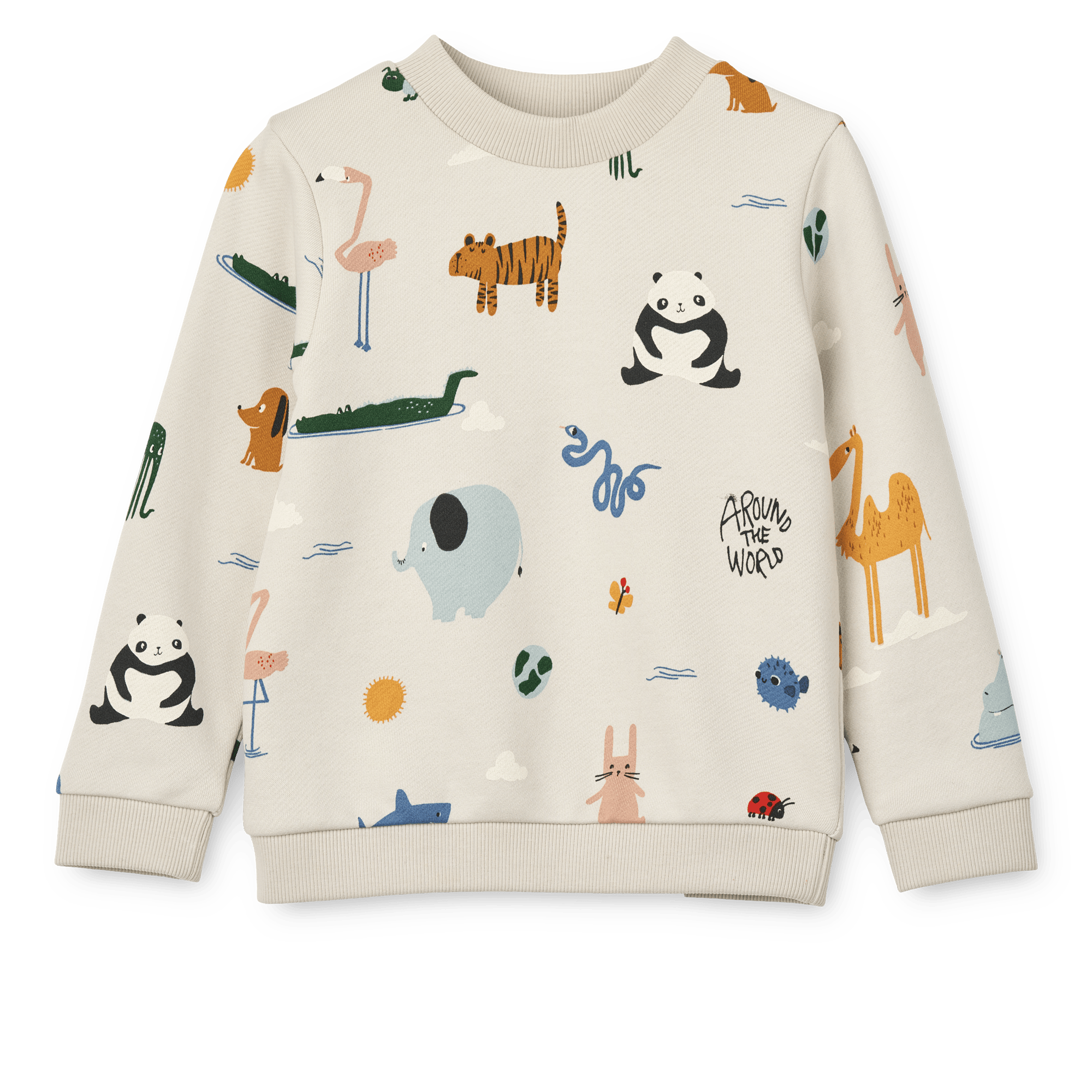 GOTS Thora Swearshirt Med Trykk Around The World / Sandy 