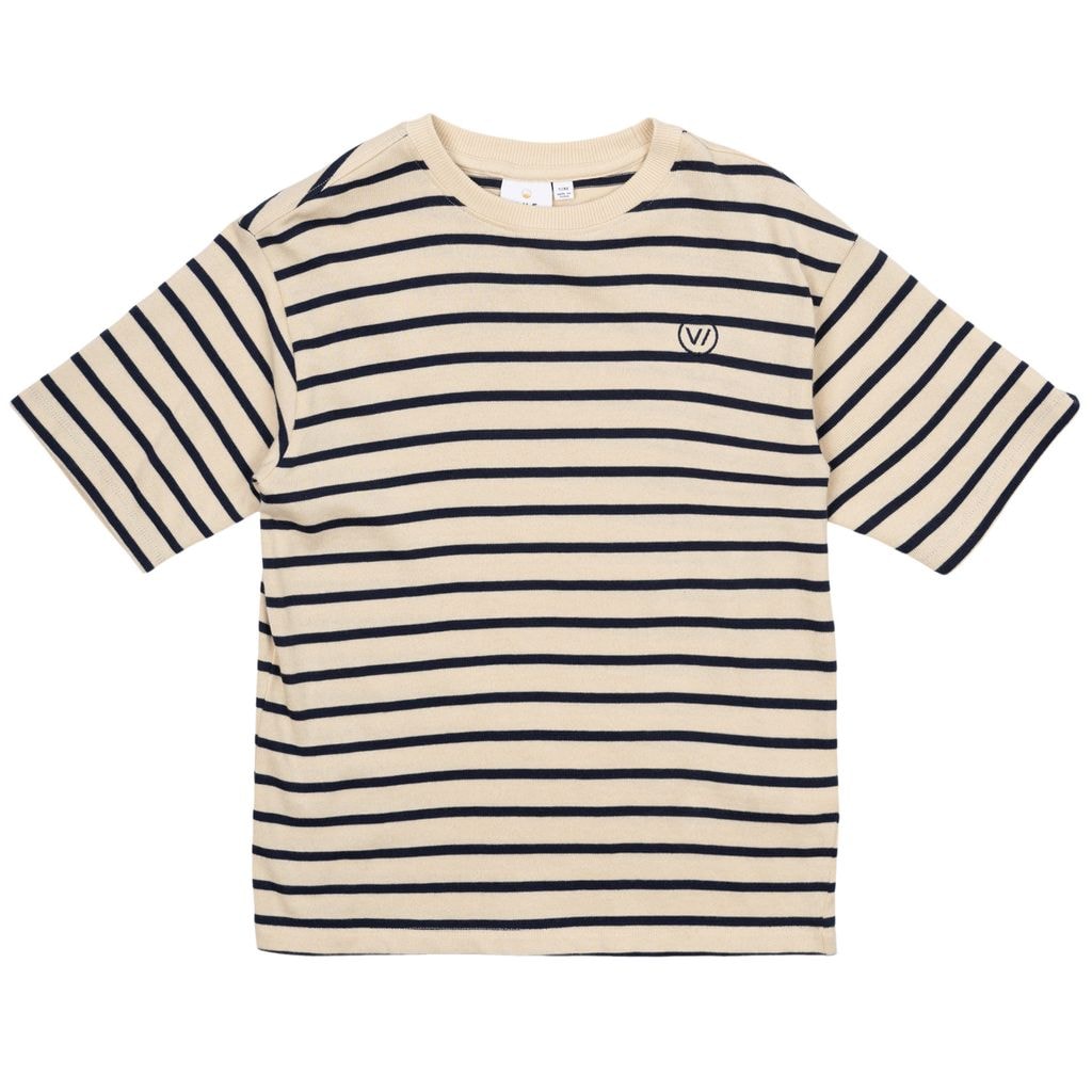 GOTS Nero Tee Mood Indigo Striped