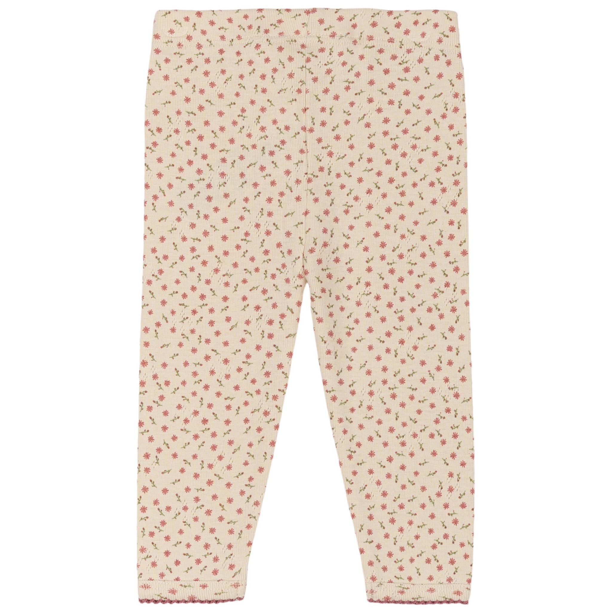GOTS Odette Pointelle Leggings White Swan Aop