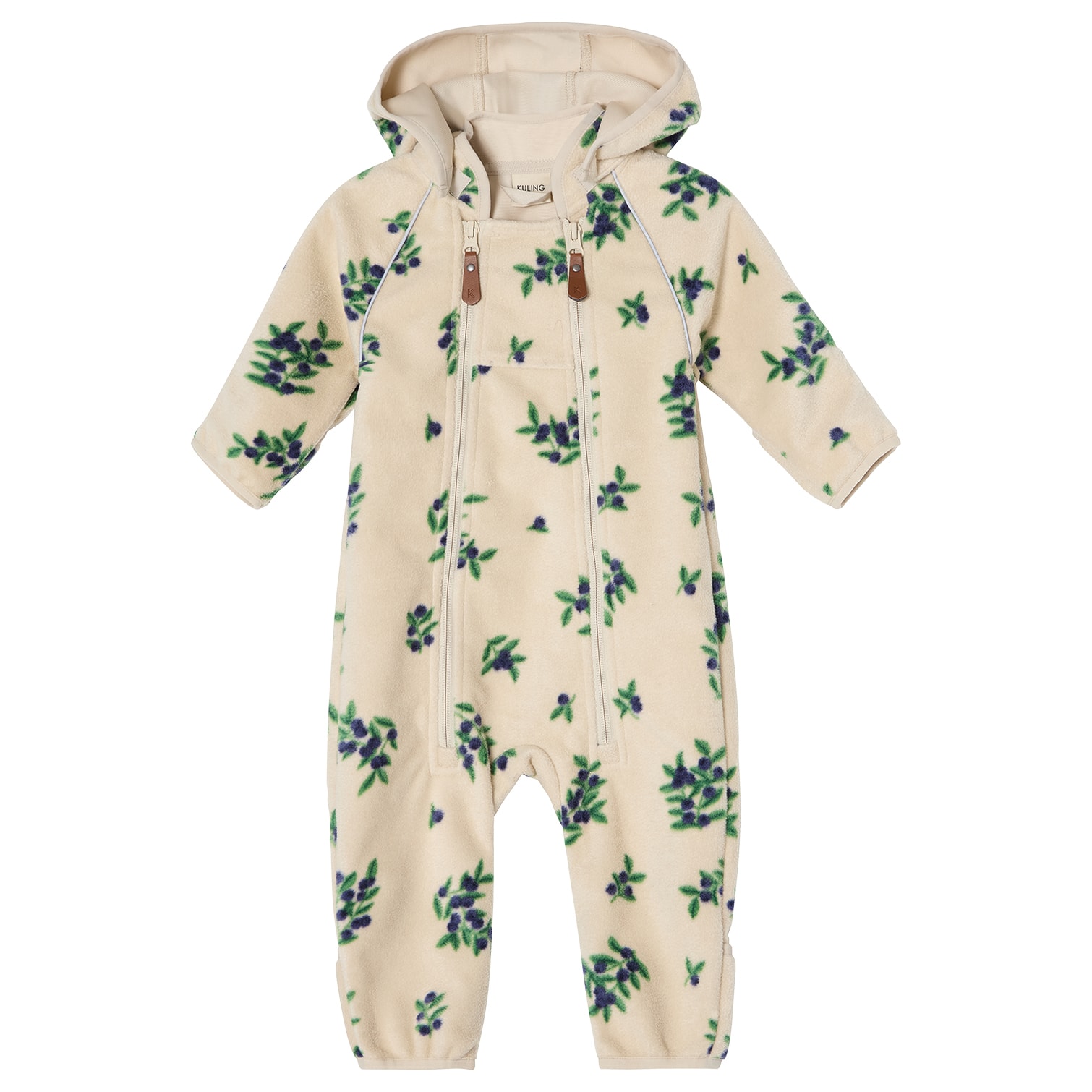Livigno Vindfleeceoverall Foggy White Blueberry