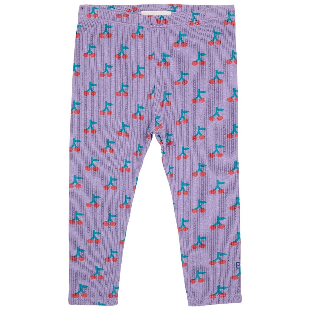 Cherry Printed Baby Leggings Purple