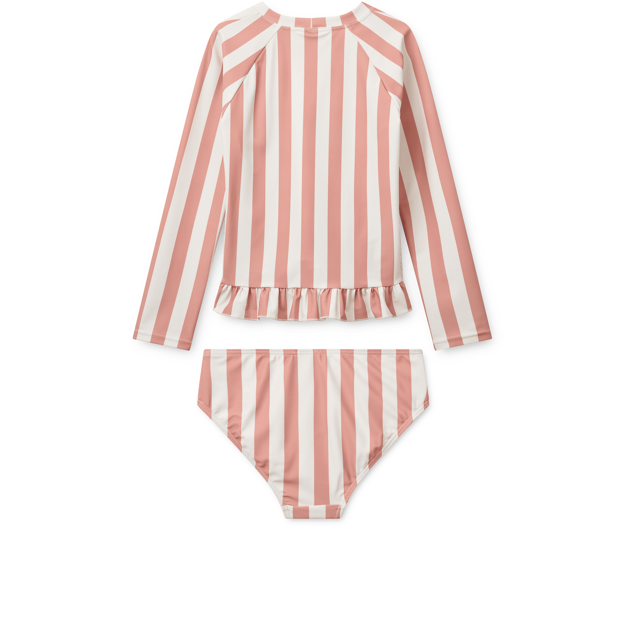 Dagny Randigt Badställ Coral Blush / Creme De La Creme Stripe