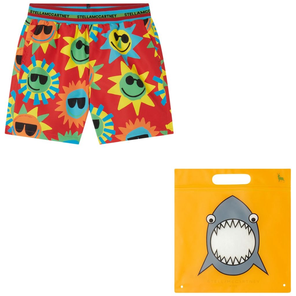 Printed Swim Shorts Red