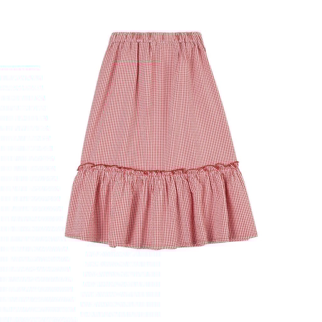 Check Maxi Skirt Red