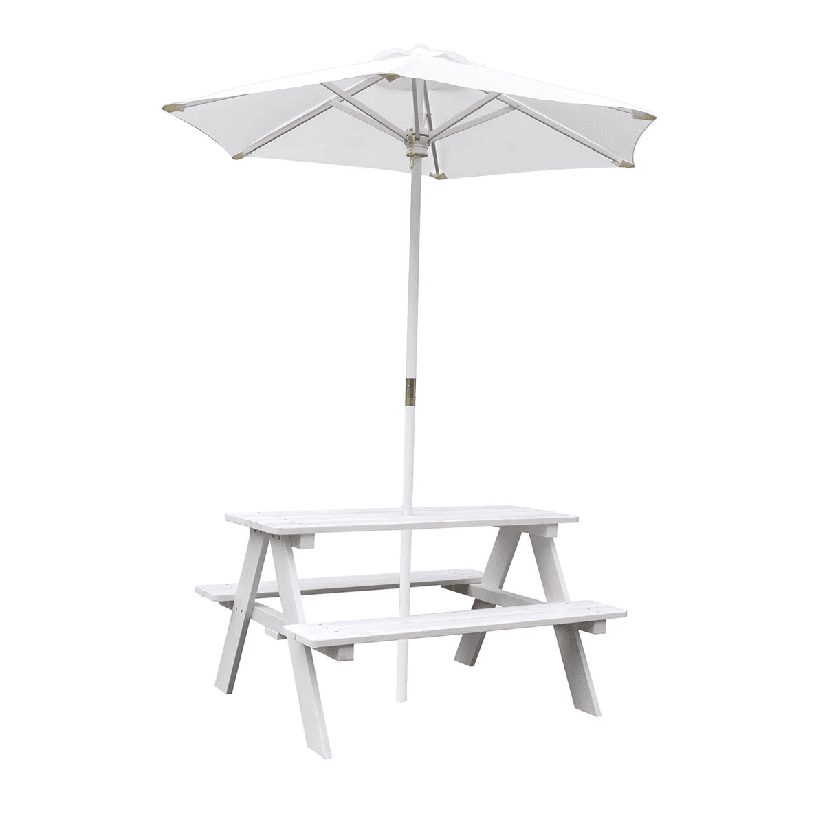 Picnicbord Med Parasol White