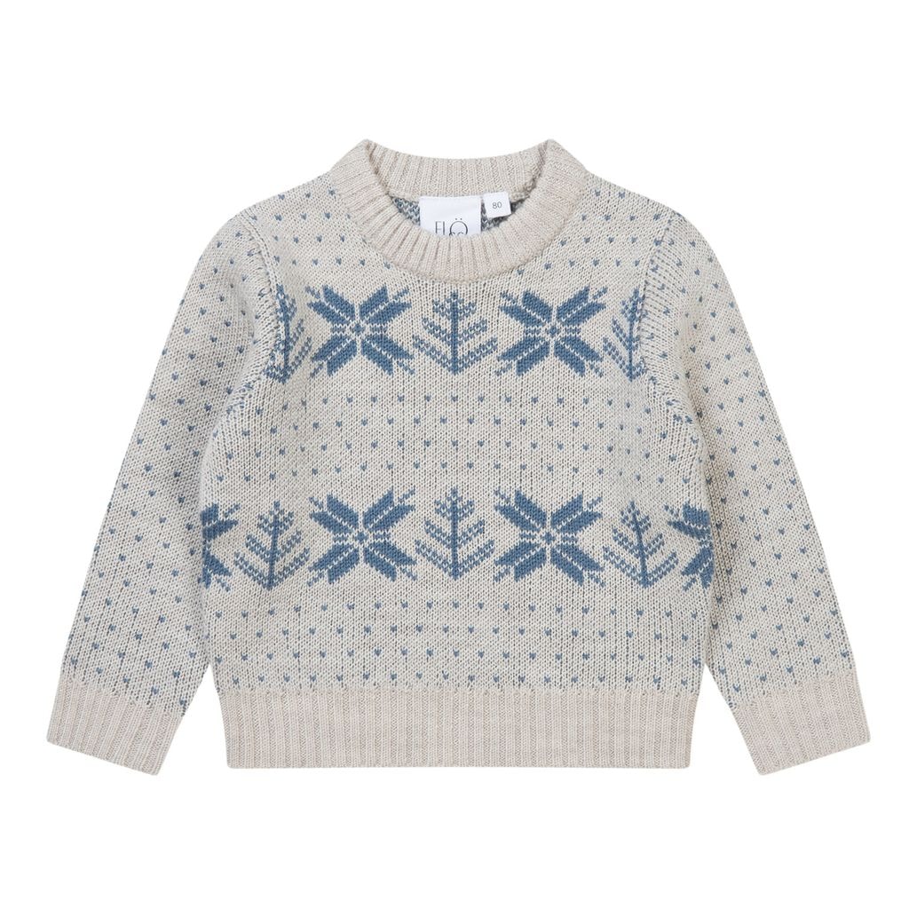 Fin Knit Sweater Fair Isle Snowflake