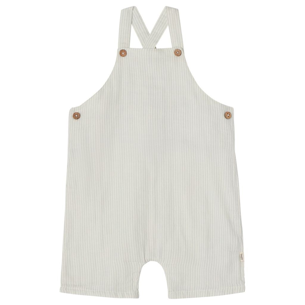 GOTS Mark Striped Overalls Blue