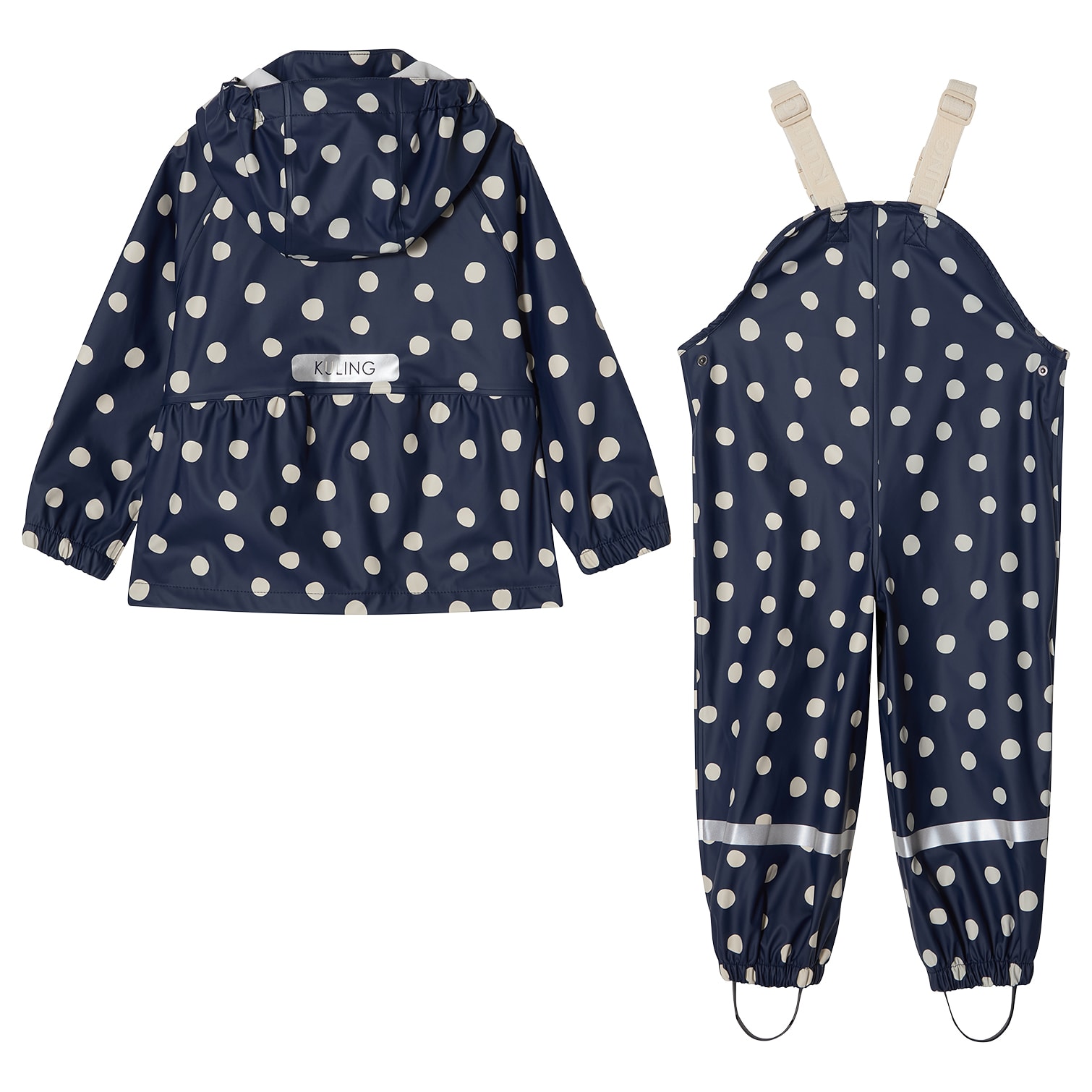 Toulouse Ofodrat Regnställ Navy Polka Dots