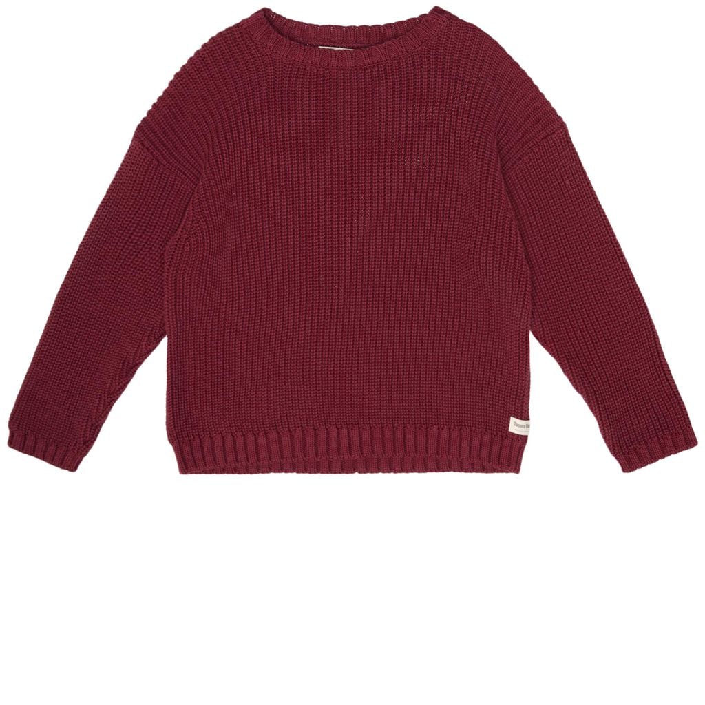 Pearl Knit Basic Sweater Burdeaux