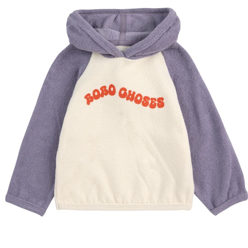 Wavy Bobo Choses Baby Terry Cloth Hoodie Navy Blue