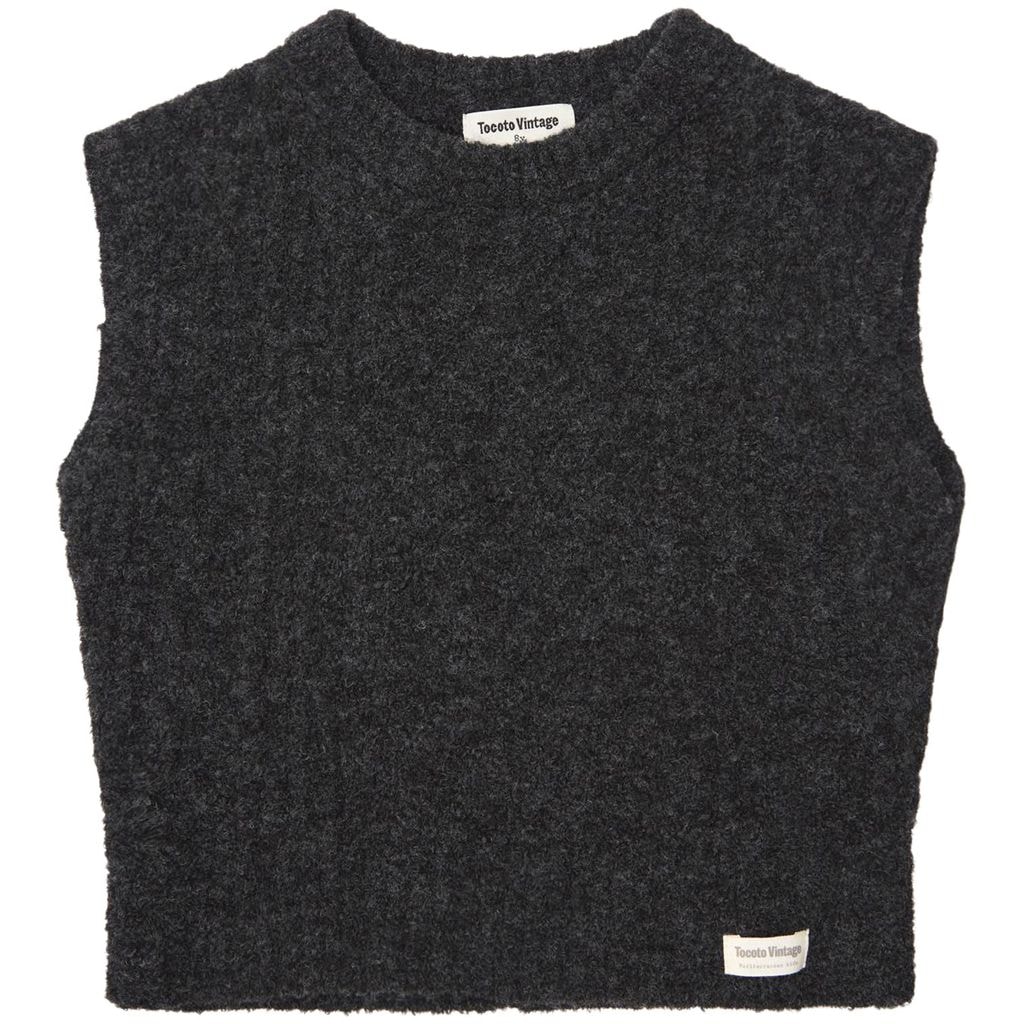 Oversize Braided Vest Dark Grey