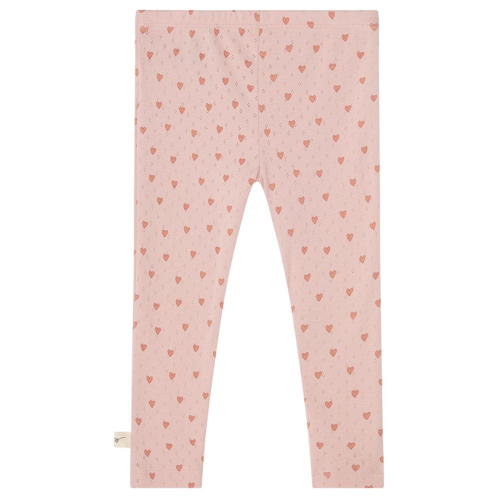 Kalle GOTS Hjärtmönstrade Leggings Aprikosfärgad