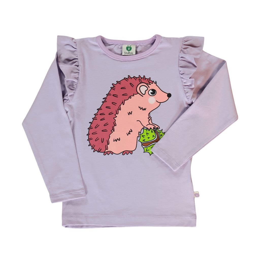 Long-sleeved top with hedgehog  Orchid Petal