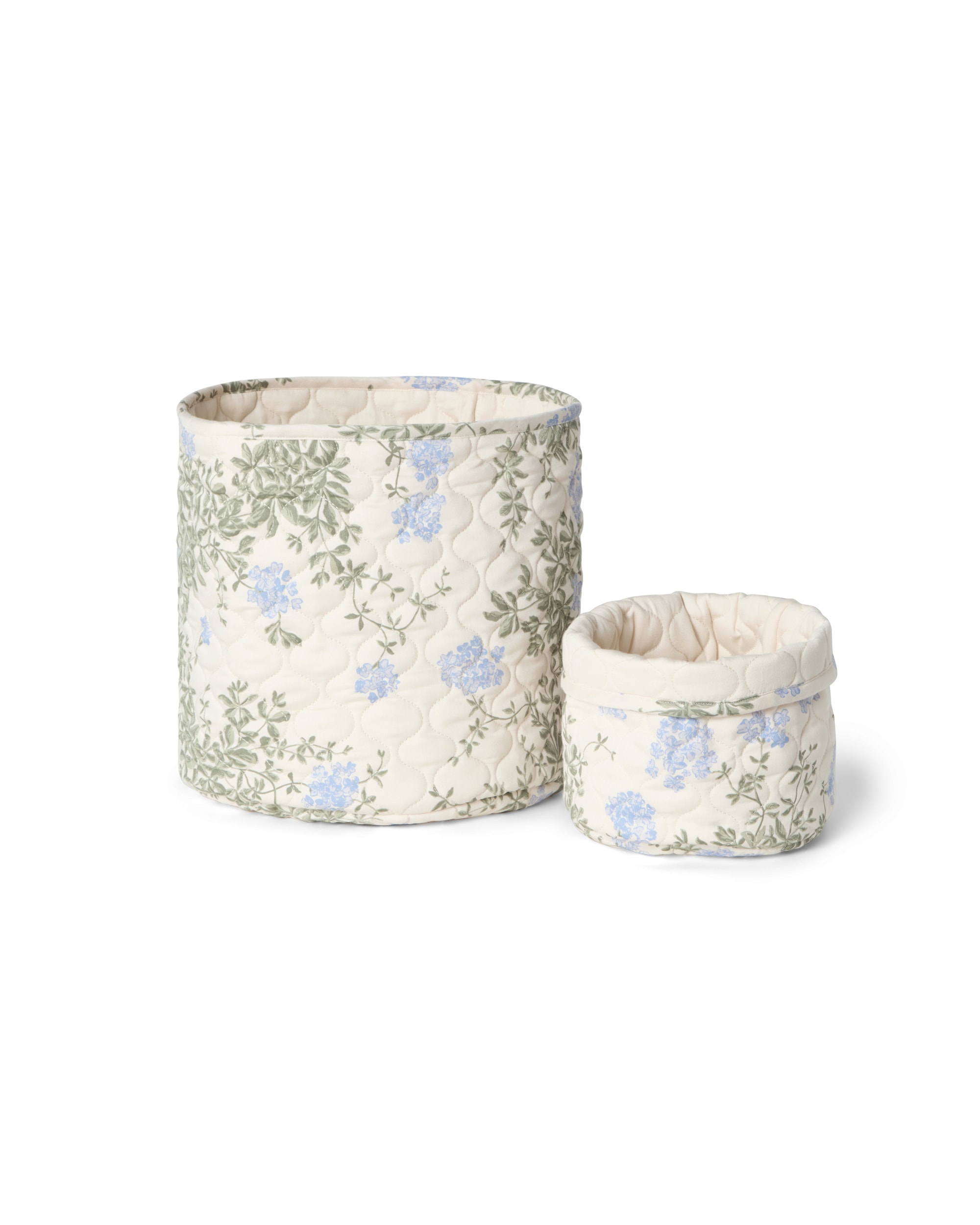 2-Pack Satin Quilted Basket Plumbago 