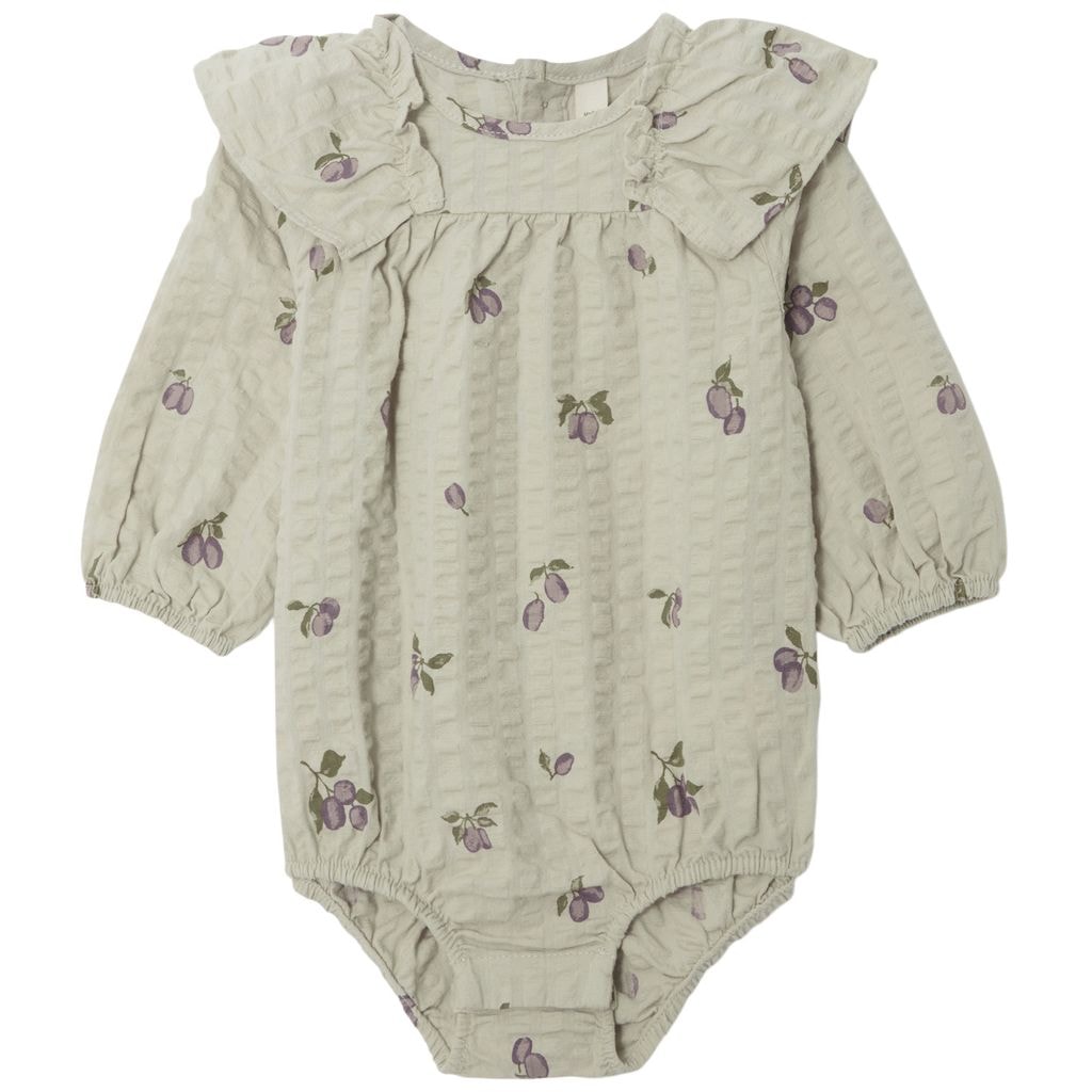Printed Romper Prune Green