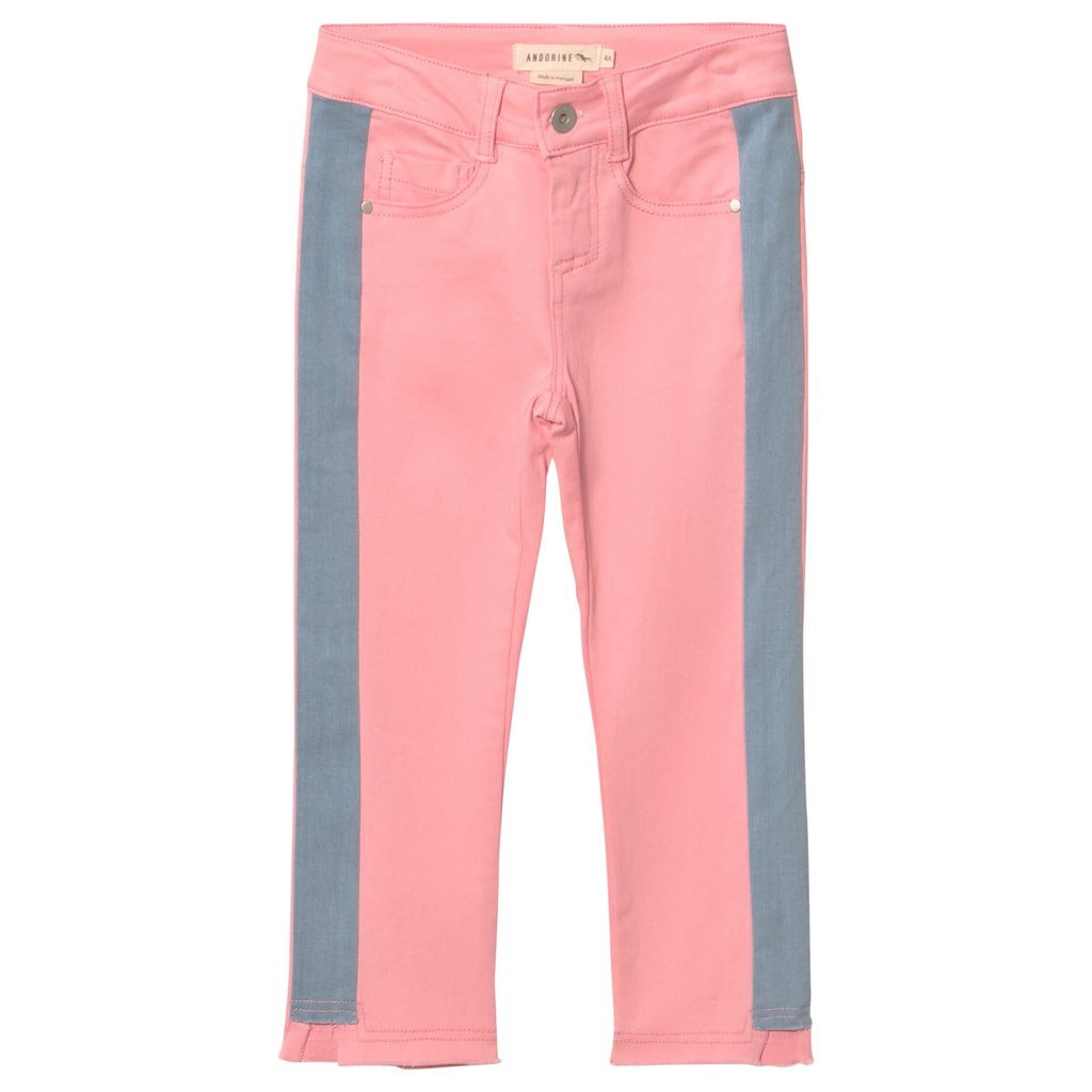 Jeans Pink with Blue Side Panels