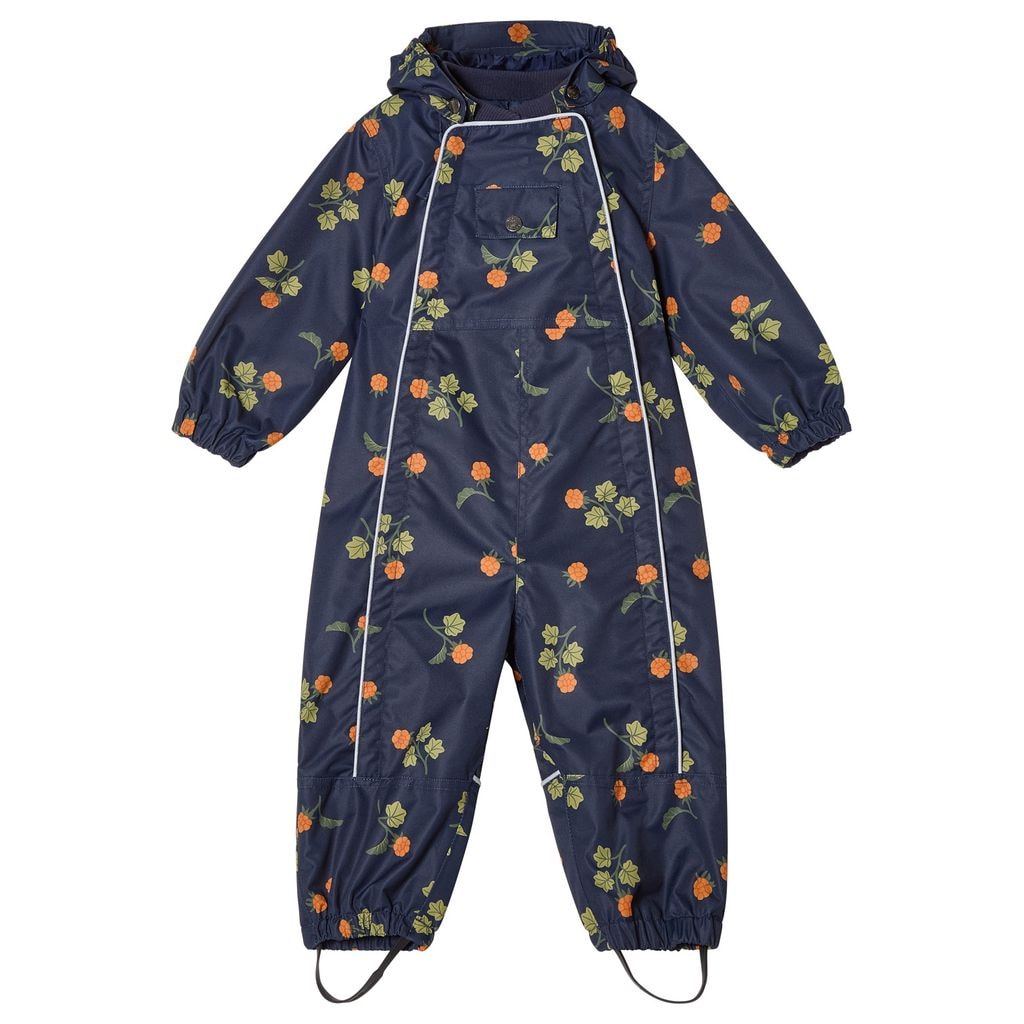 Milano Printed Shell Coverall With Cloudberries Navy