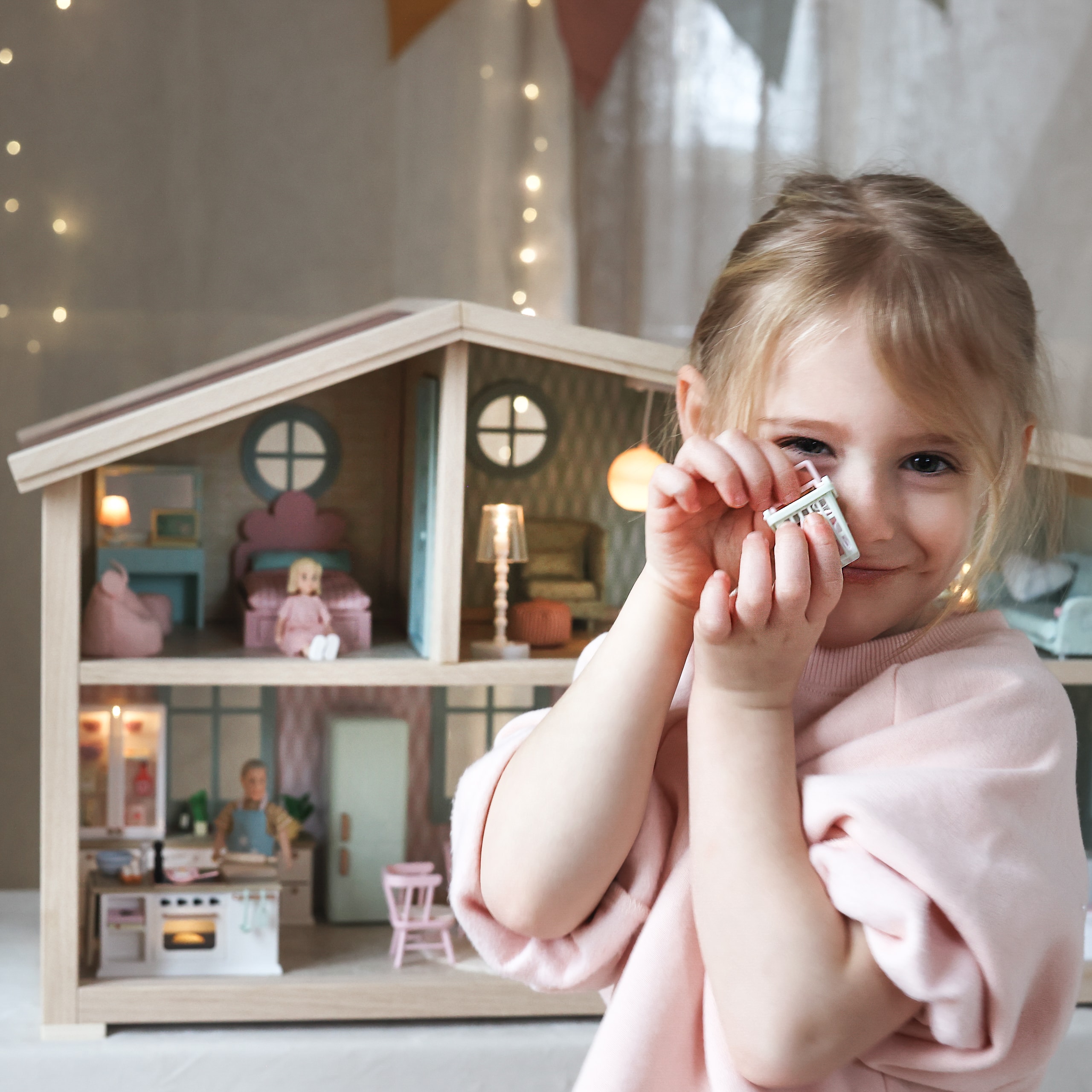 Dollhouse Rengjøring Og Vaskeri Set