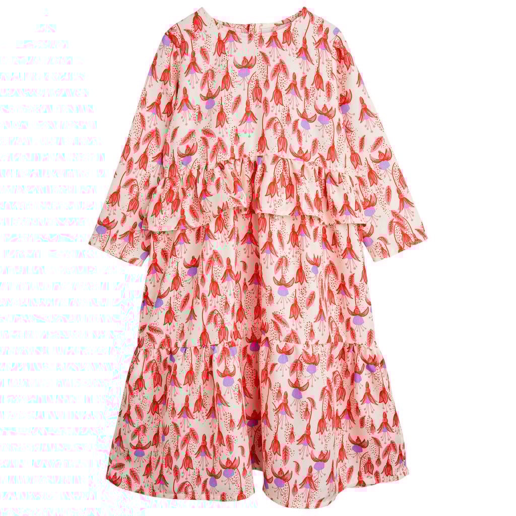 Fuchsia Aop Woven Frill Dress Red