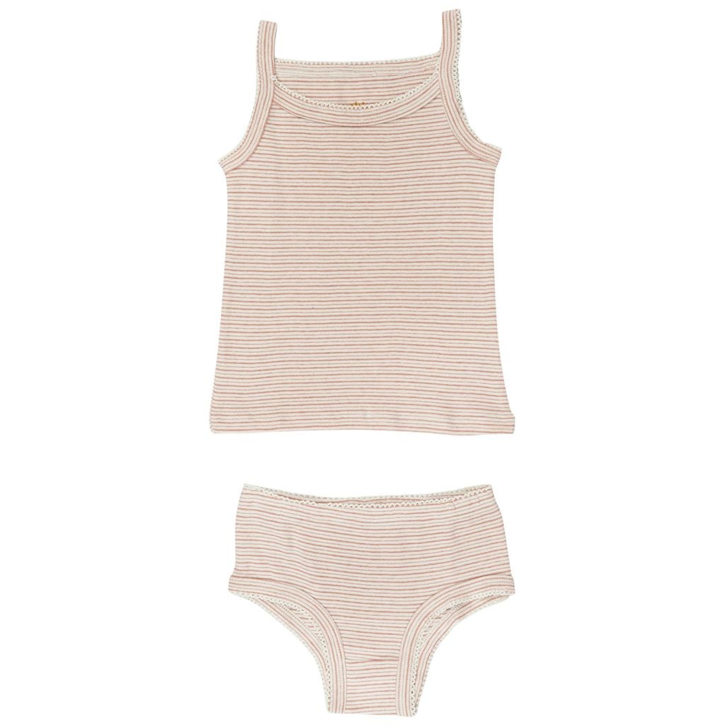 Striped Underwear Set Old Rose