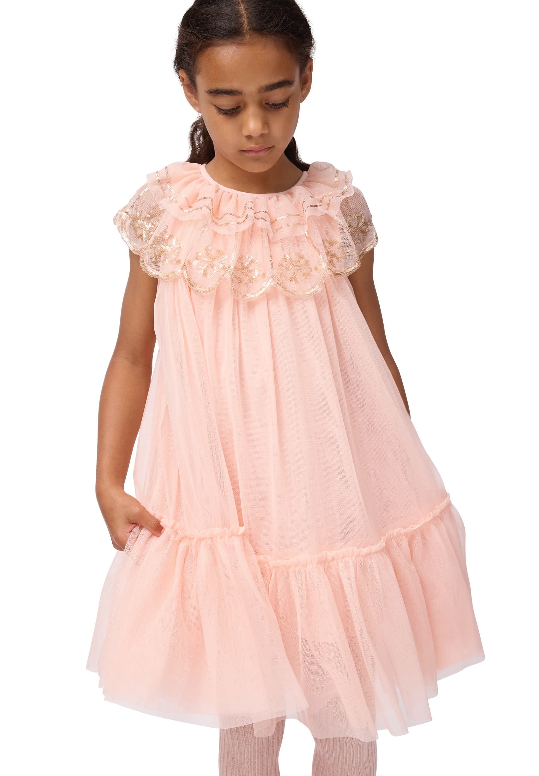 Glitter Rib Strumpbyxor Petal Blush