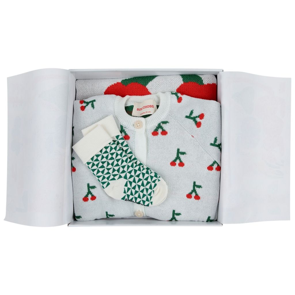 Cherry Knitted Gift Set Off-white