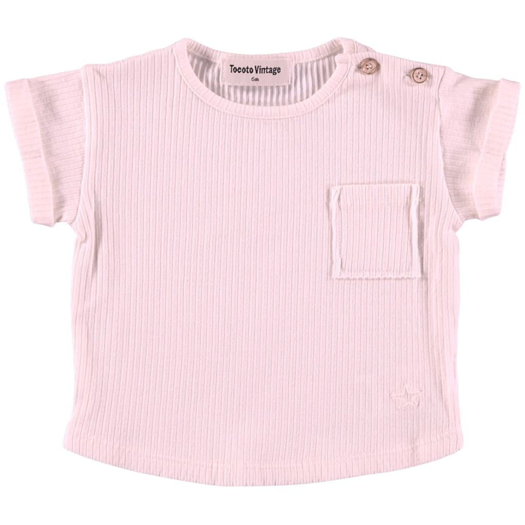 Ribbed Baby T-Shirt Pink