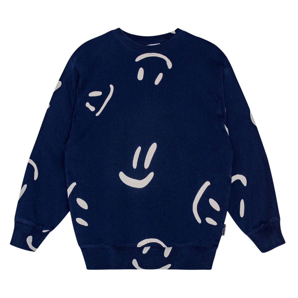 GOTS Monti Collegepaita Big Smiles Navy