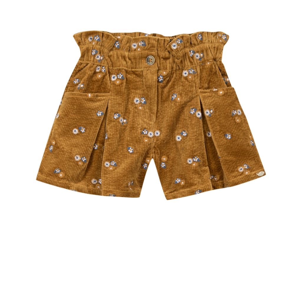 Blomstret Shorts Oker