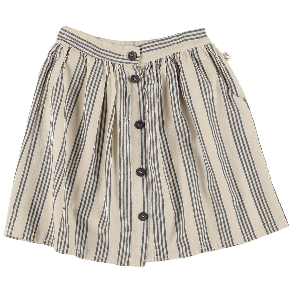 Allegra Vintage Striped Skirt Ivory