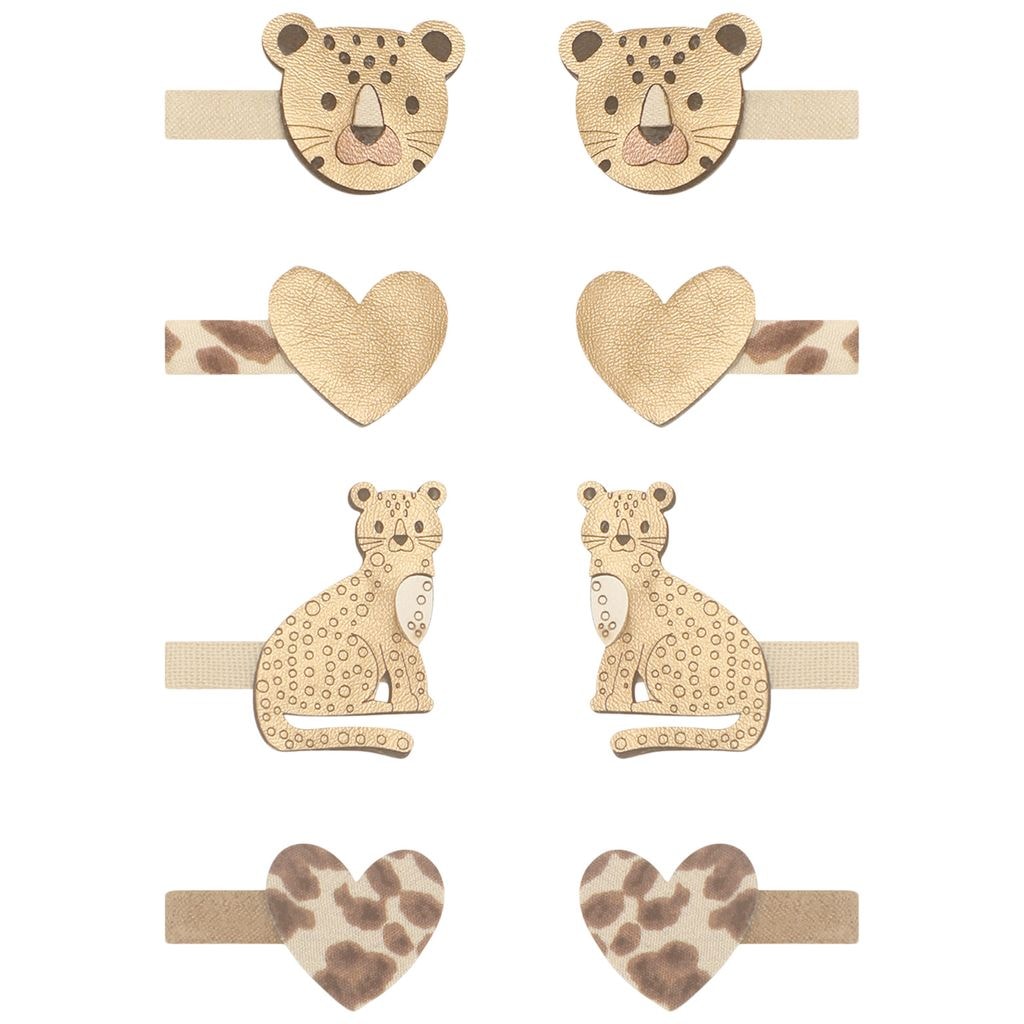 Mini Larry 8 Hair Clips Leopard
