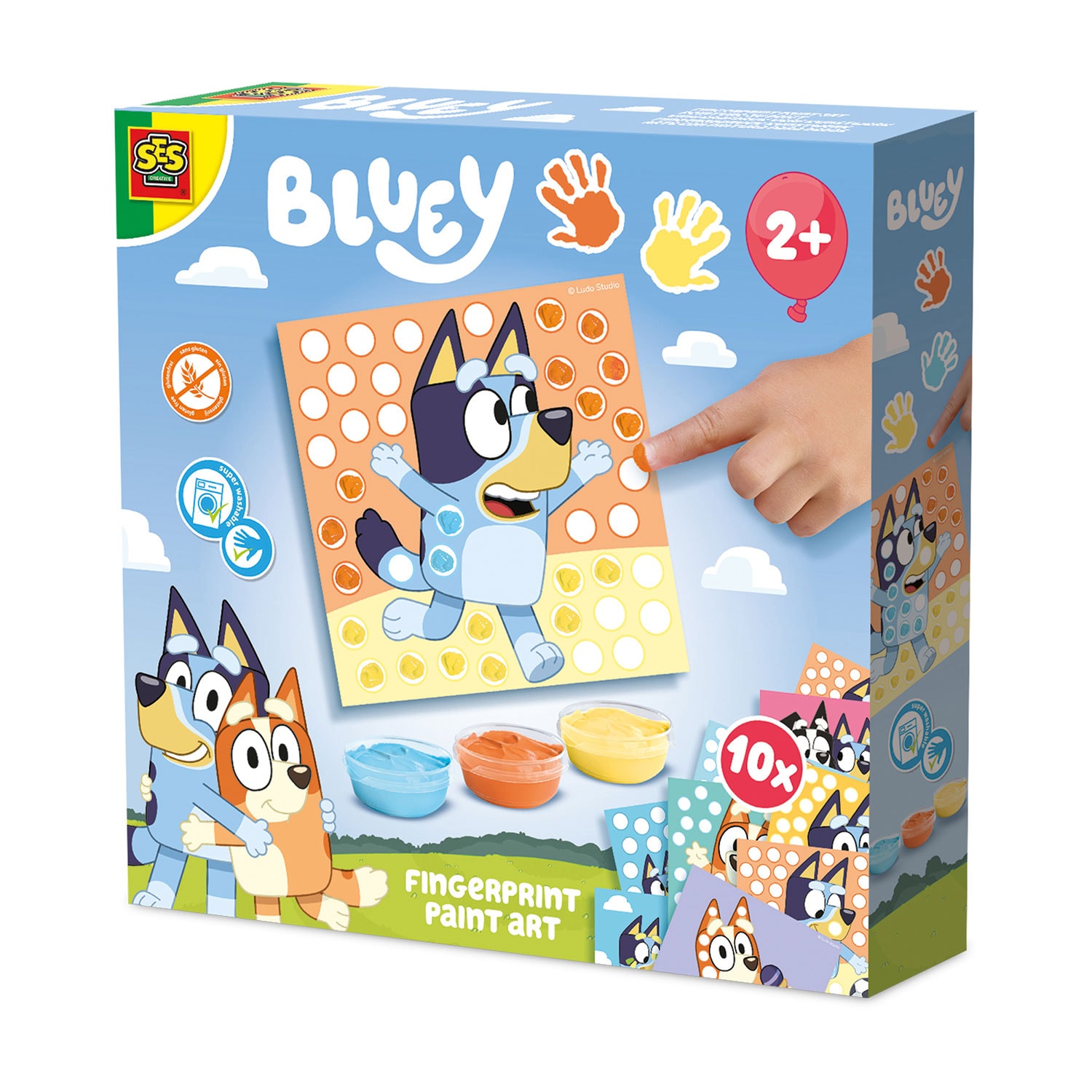 Bluey Kunst Med Fingeravtrykkmaling