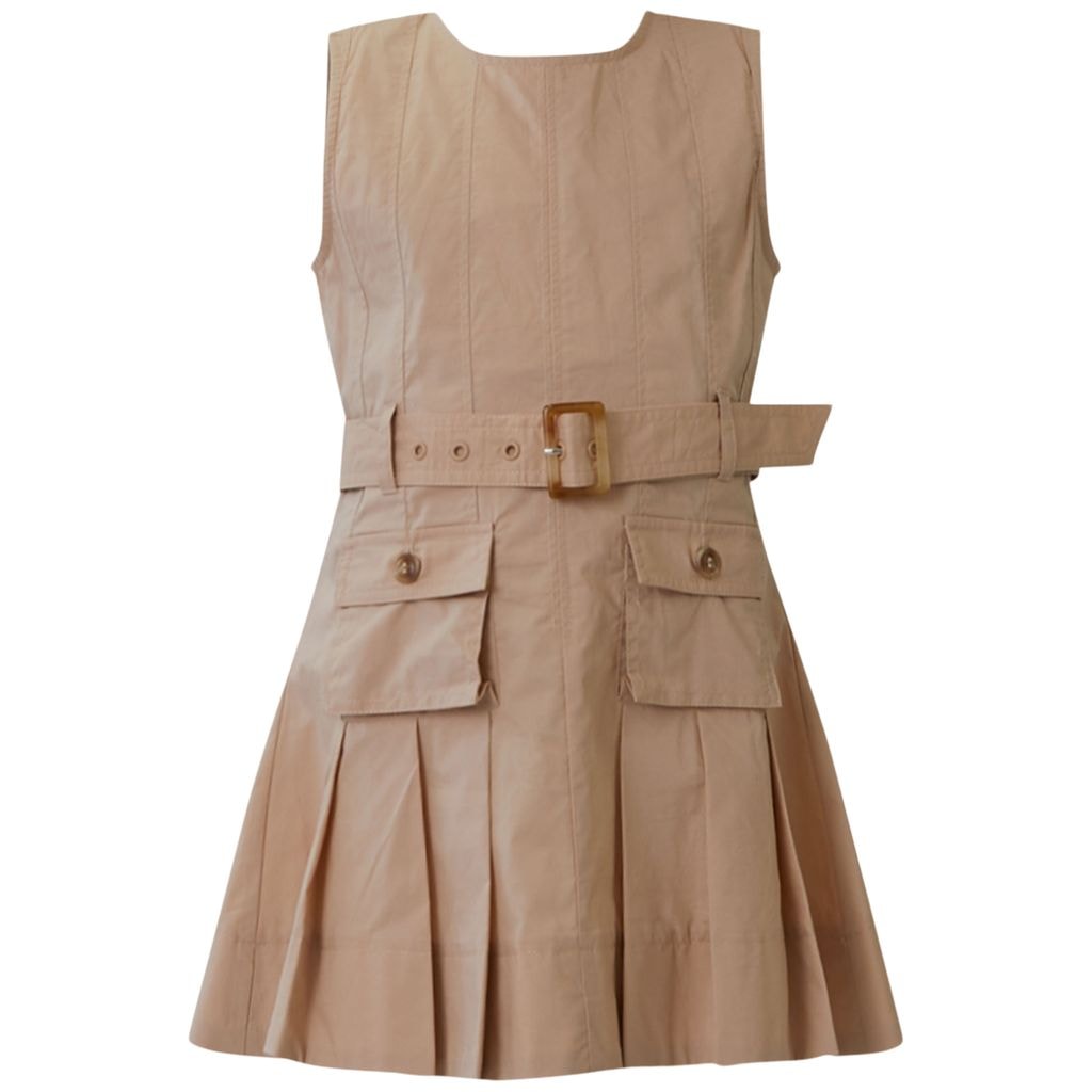 Greer Poplin Dress Tan