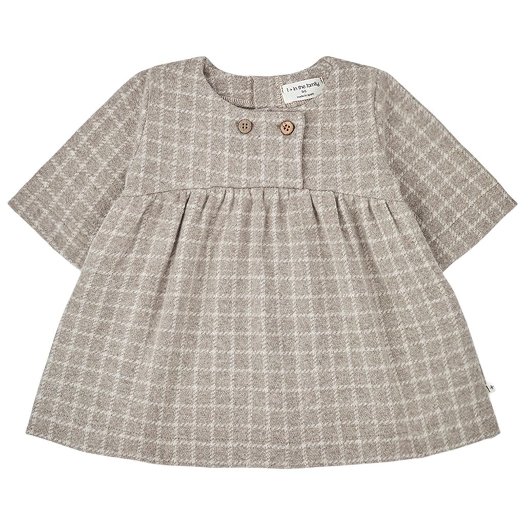 Enea Checked Dress Taupe