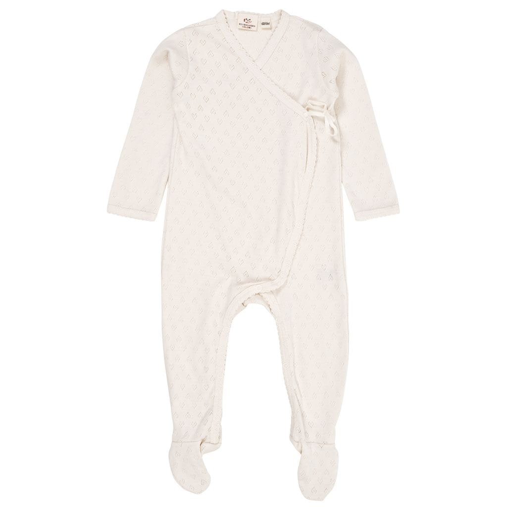 Footed Baby Body In Pointelle Cream