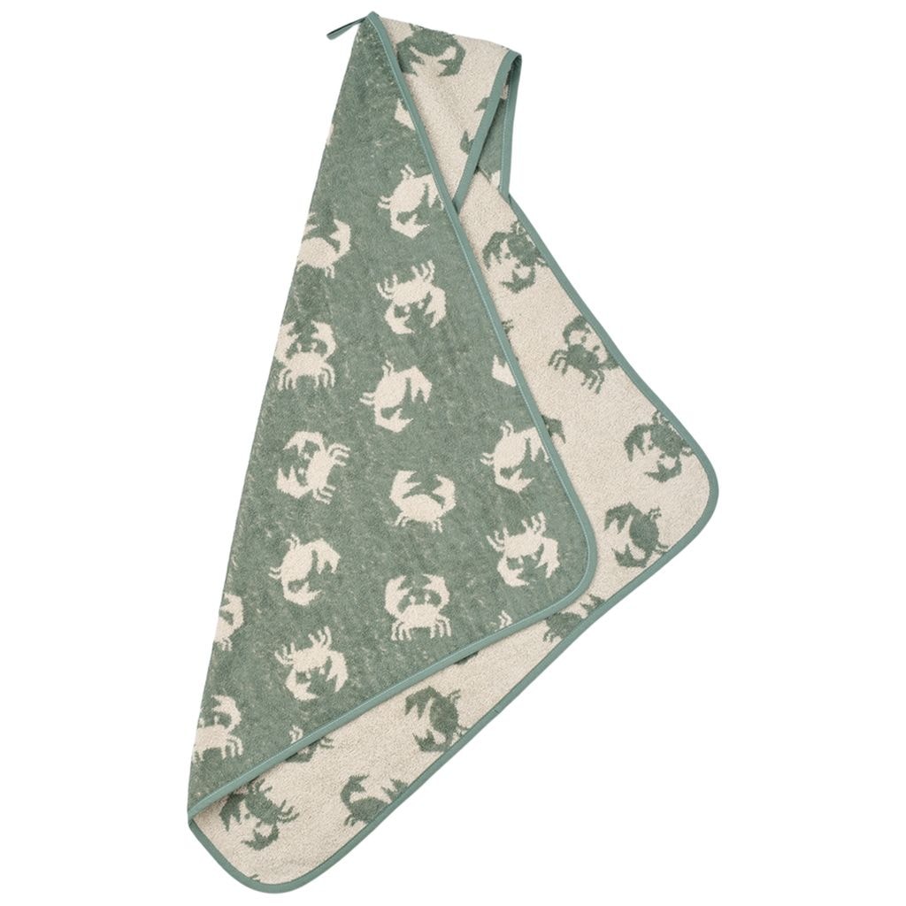 GOTS Alba Babyhandduk Med Huva Crab Sandy