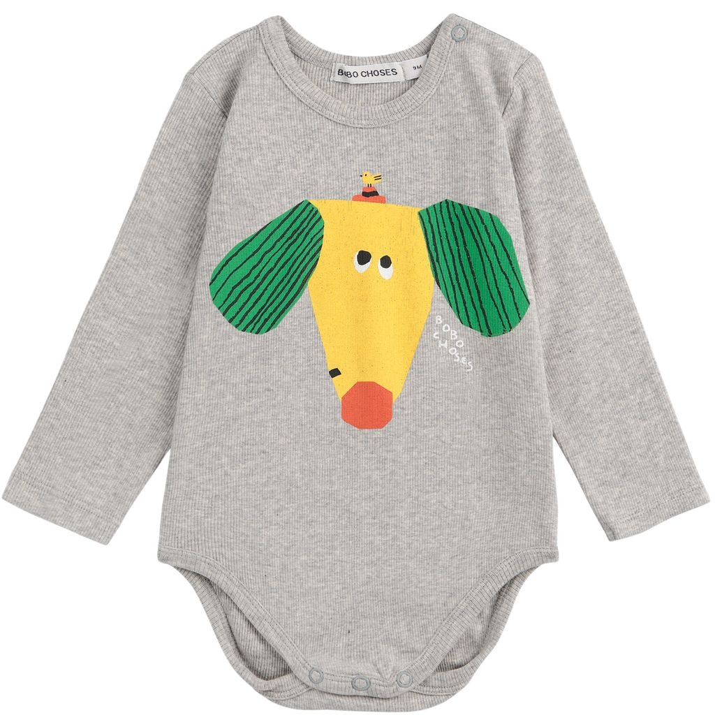 Happy Dog Baby Body Heather Grey