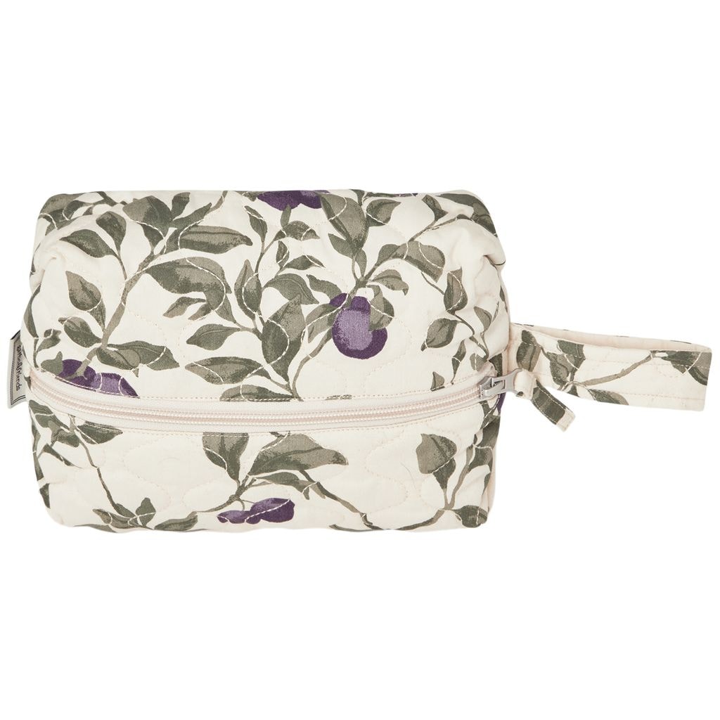 Plum Satin Quilted Toiletry bag Small
