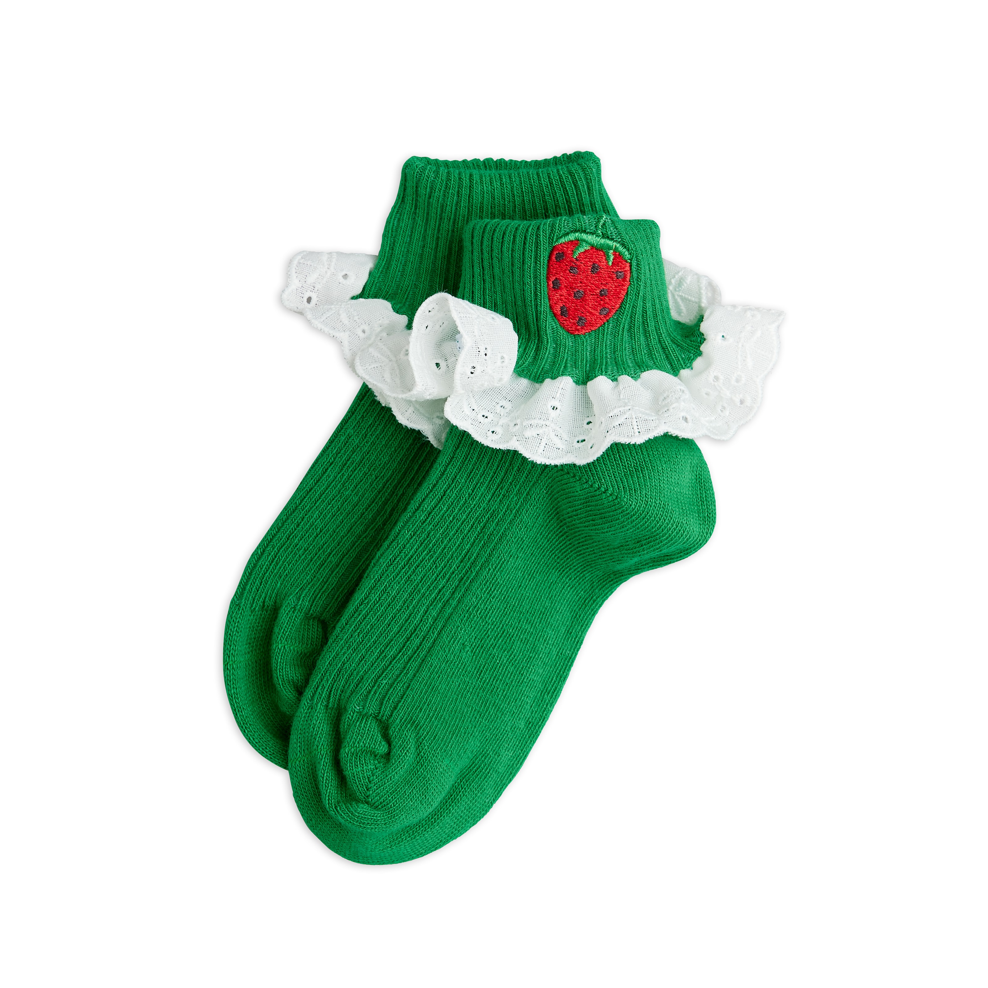Strawberry Emb Socks Green