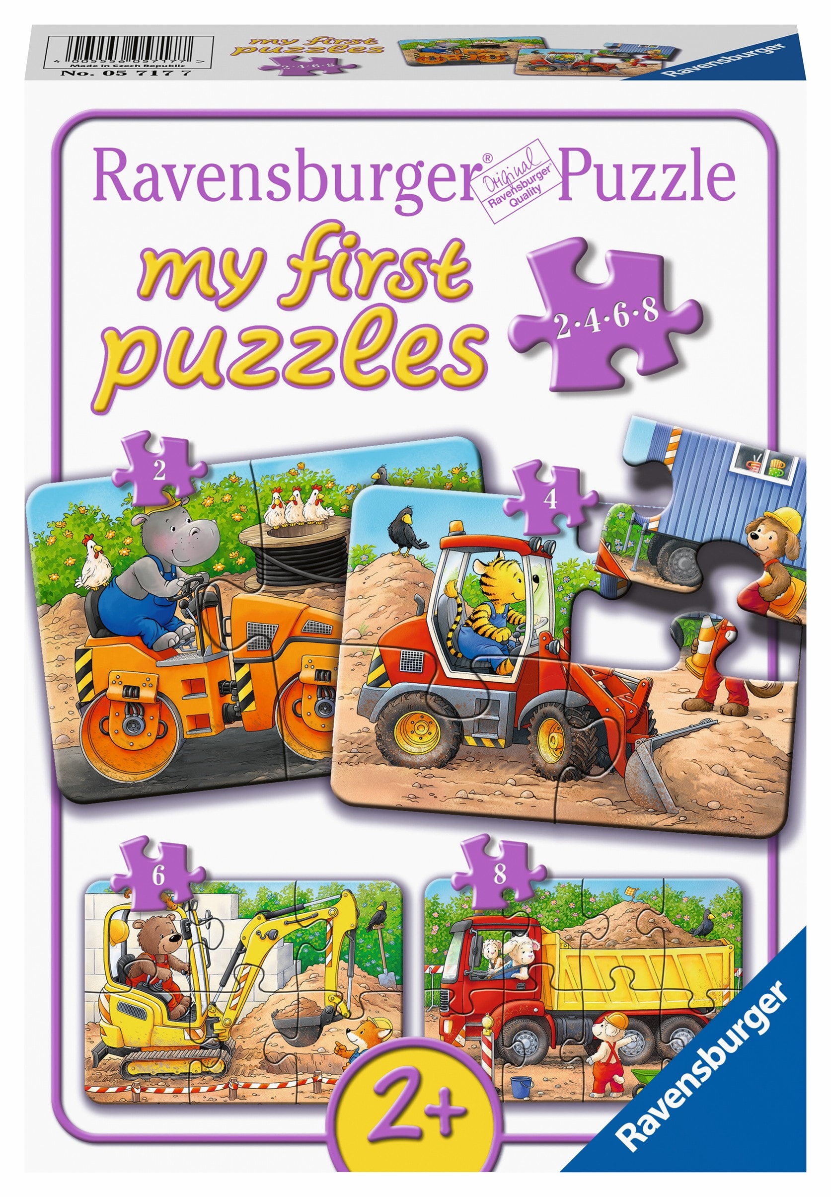 Constructioon Site Animals Puzzle Multicolor 