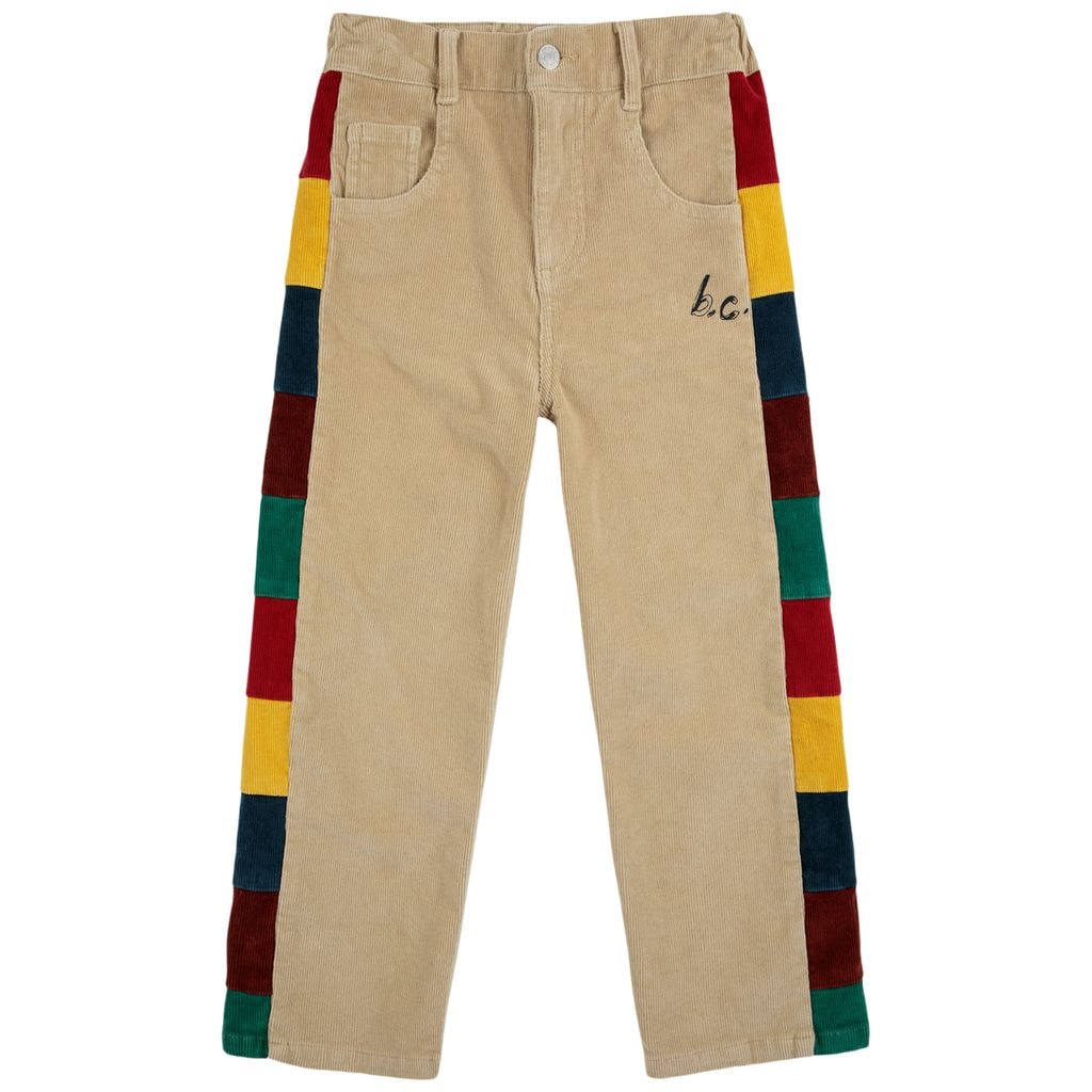 Color Block Corduroy Pants Multicolor