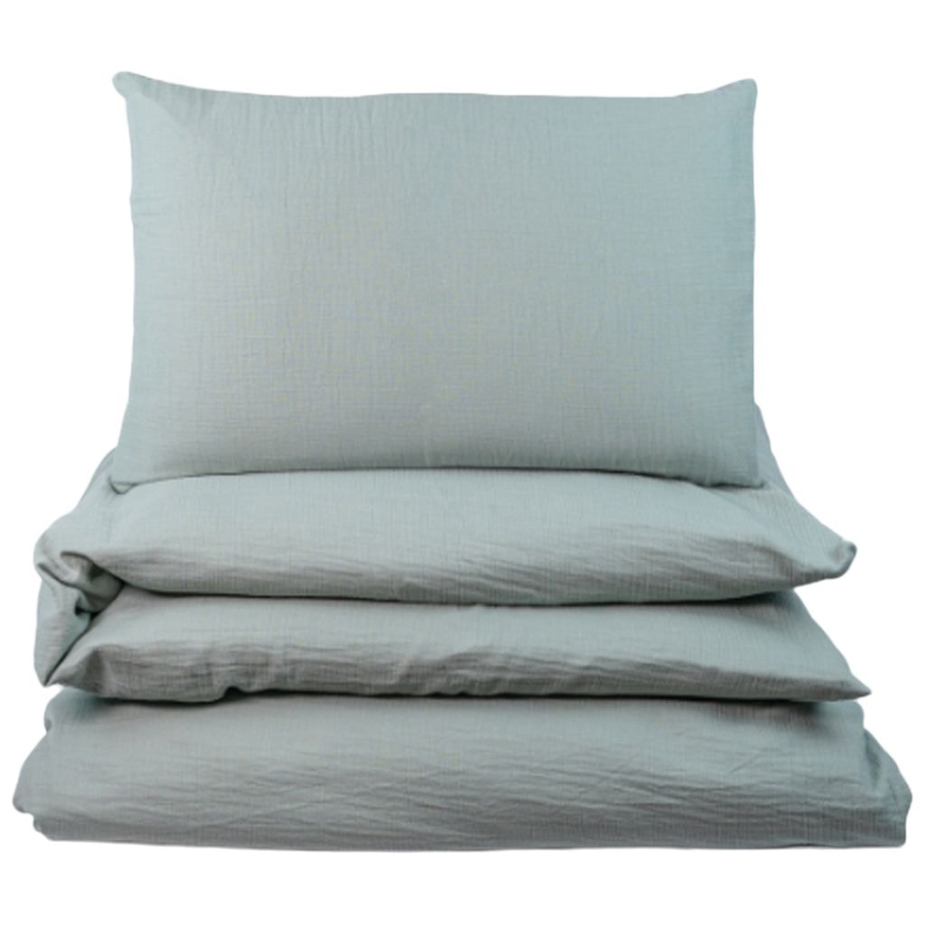 Sengesett Sprinkelseng/Krybbe Musselin Frosty Green