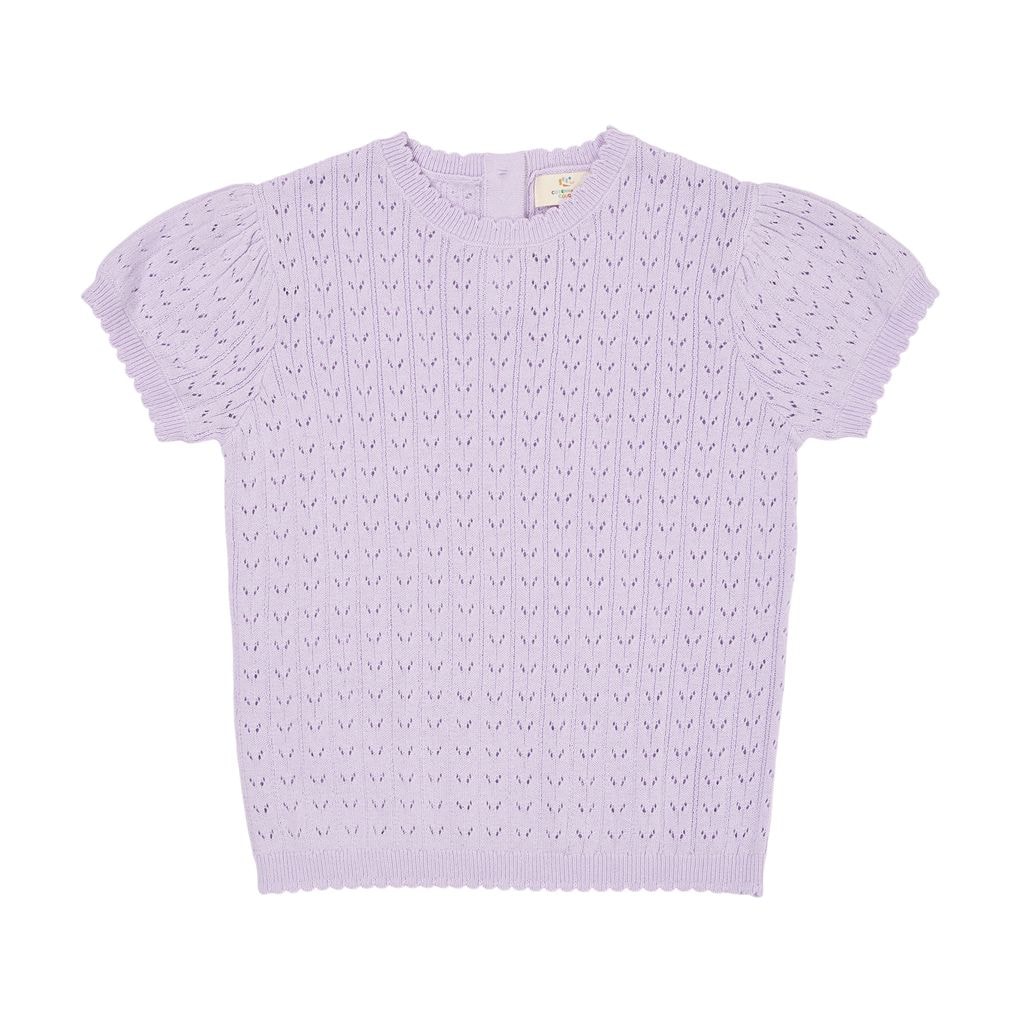 Stickad Pointelleblus Lavender