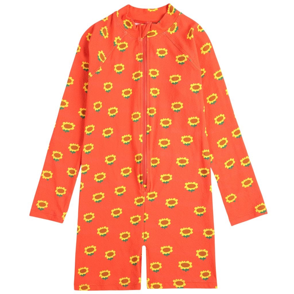 Sunflower All Over Swim Onesie Red