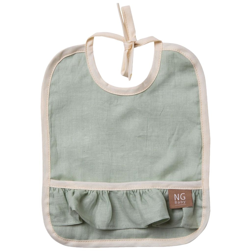 Pellavaessu röyhelöllä Sage Green
