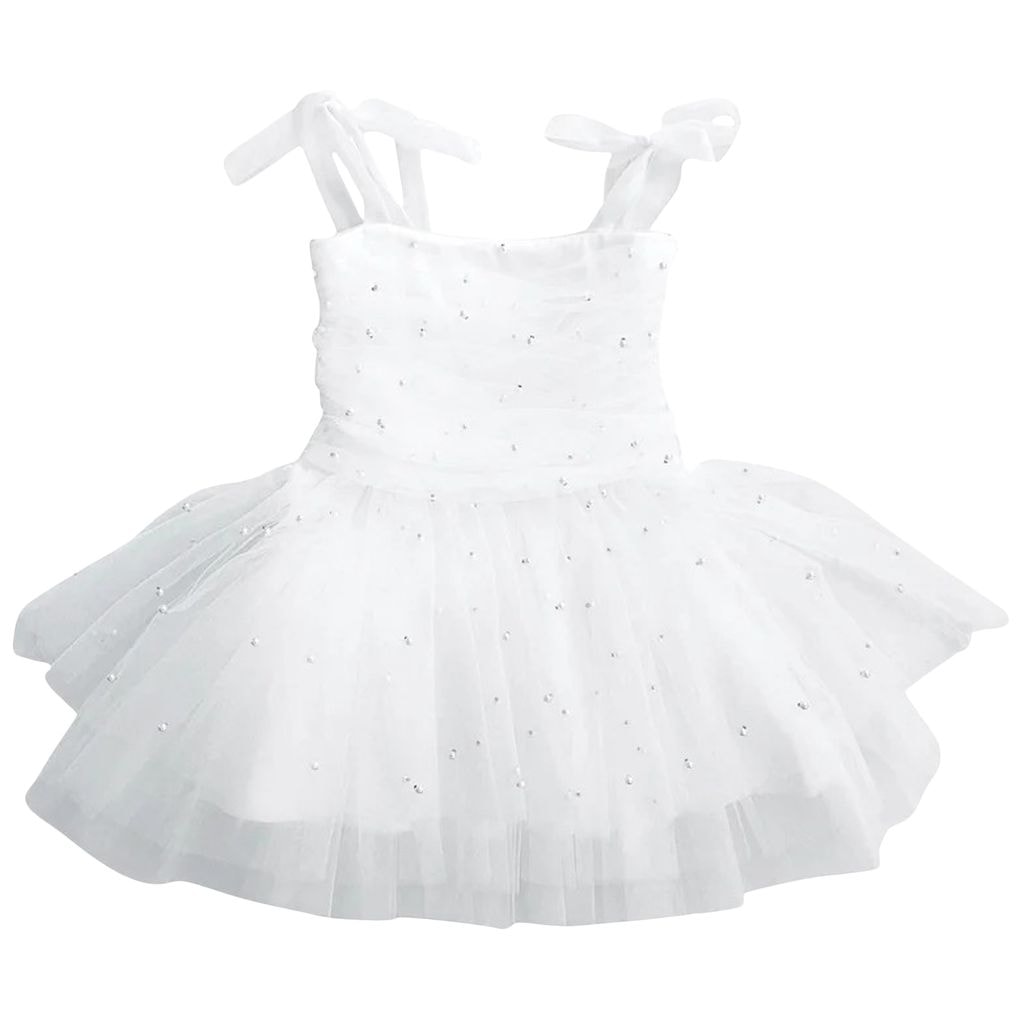 Pearl Tulle Ballerina Dress White