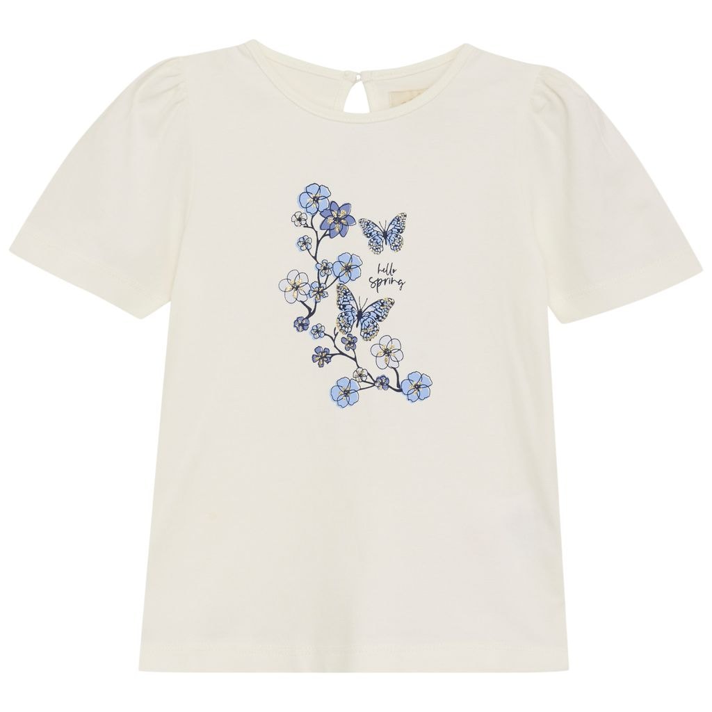 GOTS T-shirt Med Tryk Xenon Blue
