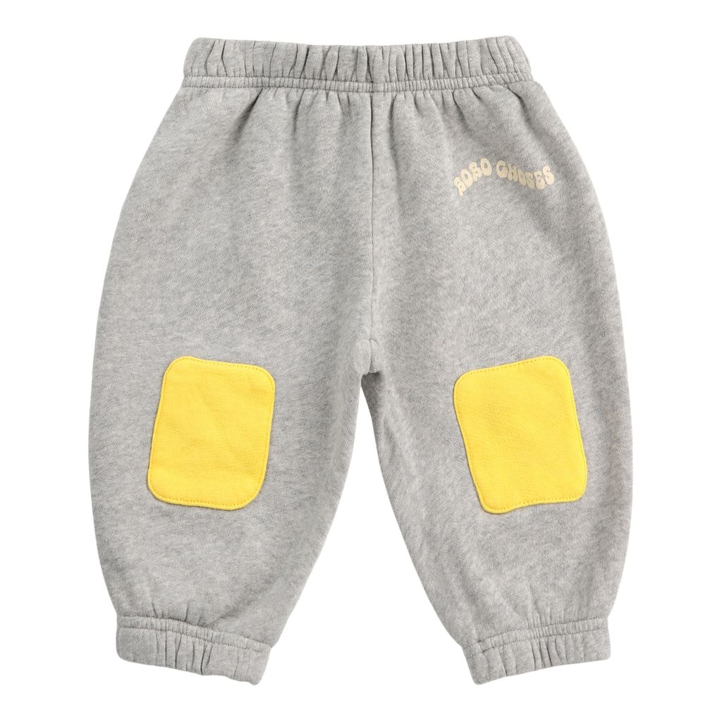Knee Patches Baby Jogging Pants Heather Grey