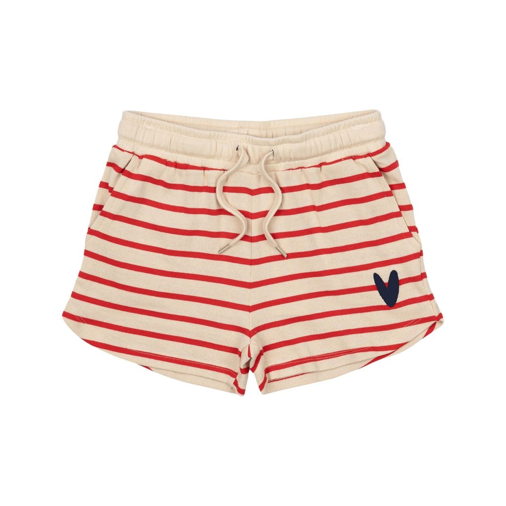 GOTS Nil 쇼츠 Poppy Red Striped
