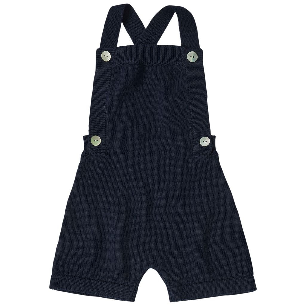 Knitted Baby Overall Shorts Navy